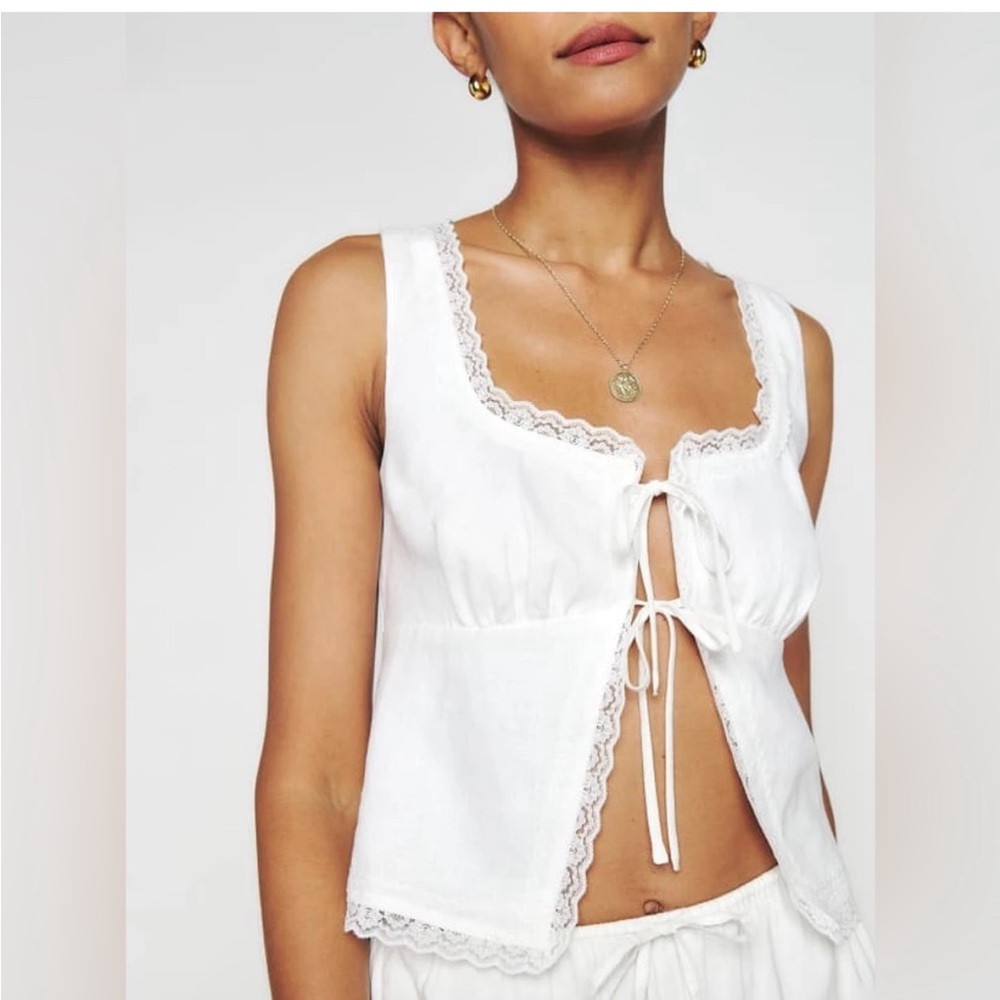 Reformation Rosalie linen top - size 4